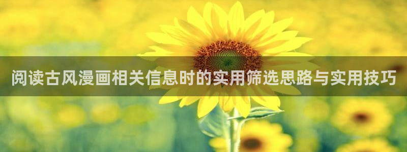 羞羞漫画漫画网址大全：阅读古风漫画相关信息时的实用筛选思路与实用技巧
